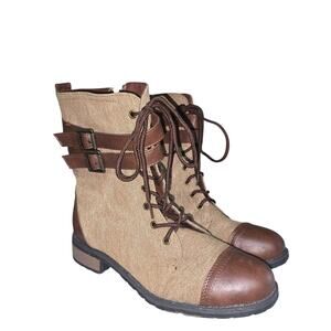 Brown Womens Unr8ed Cargo Boots Size 10